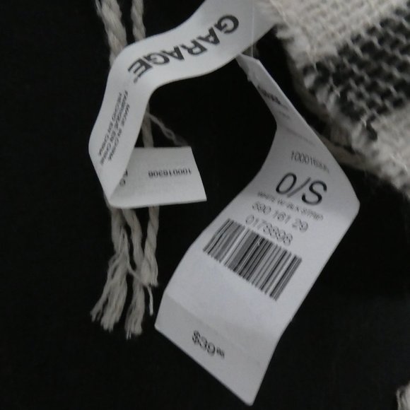 GARAGE one size, striped hooded poncho with deep pockets, BNWT - Picture 6 of 15